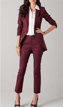 Load image into Gallery viewer, Red Women Pantsuits Tuxedo 2 Piece Set(Jacket+Pants) Women Business Suit Female Office Uniform Ladies Pantsuits Custom Made