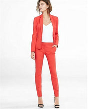 Load image into Gallery viewer, Red Women Pantsuits Tuxedo 2 Piece Set(Jacket+Pants) Women Business Suit Female Office Uniform Ladies Pantsuits Custom Made