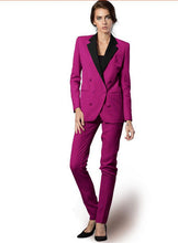 Load image into Gallery viewer, Red Women Pantsuits Tuxedo 2 Piece Set(Jacket+Pants) Women Business Suit Female Office Uniform Ladies Pantsuits Custom Made